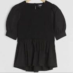 Anthropologie Maeve Carina Peplum Top in Black